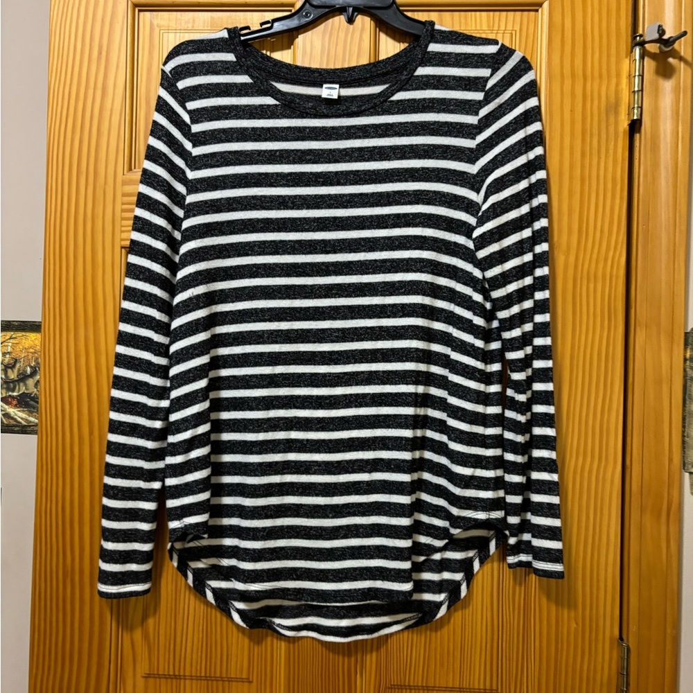 Striped Black and White Women's Top